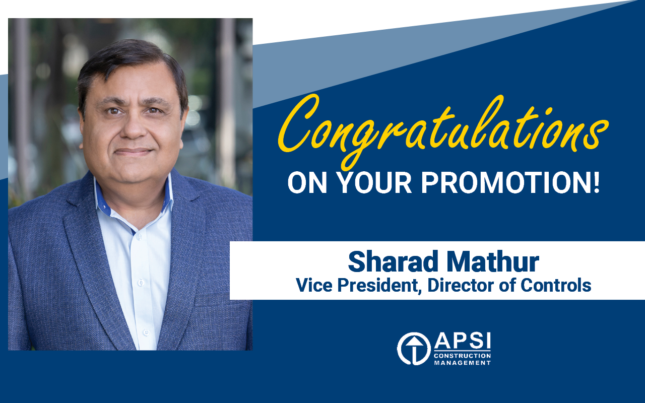 Promotion Announcement: Sharad Mathur, Vice President, Director of Controls